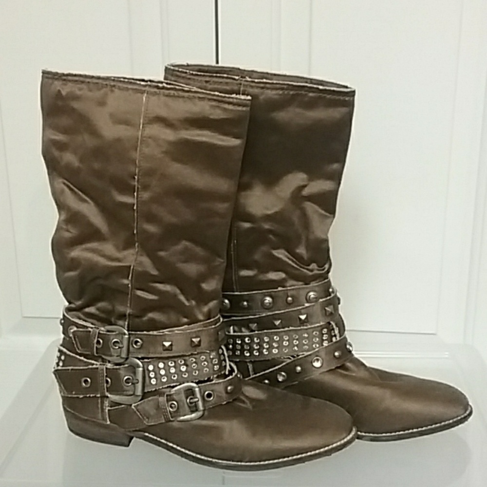 Guess Boots GW Summit Buckle Strap Sz 8M Glam Look